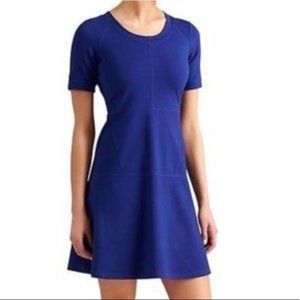 Athleta En Route Dress Blue Fit And Flare